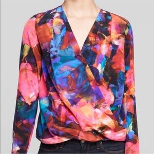Amanda Uprichard Silk Crossover Blouse Small